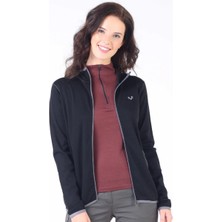 Woolona Marin Fermuarlı Kapüşonlu Kadın Sweatshirt - Blk