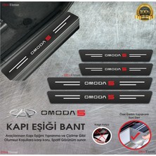 Ototime Chery Omoda 5 Logolu Karbon Kapı Eşiği Koruyucu Suni Deri 4'lü Set