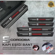 Ototime Seat Cordoba  Logolu Karbon Kapı Eşiği Koruyucu Suni Deri 4'lü Set