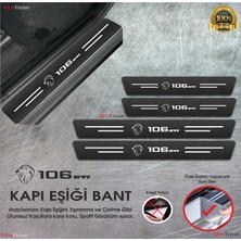 Ototime Peugeot 106  Logolu Karbon Kapı Eşiği Koruyucu Suni Deri 4'lü Set