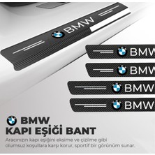 Ototime Bmw Logolu Karbon Kapı Eşiği Koruyucu Bant Folyo 4'lü Set