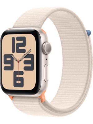 Apple Watch SE 2.Nesil (2023) GPS 44mm Starlight Aluminium Case with Starlight Sport Loop