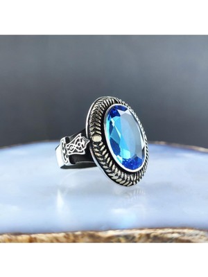 Vogutima Vog Aquamarine Taşlı 925 Ayar Gümüş Erkek Yüzük