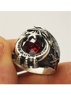 Vogutima Vog Kartal Ay Yıldız Kara Kuvvetleri  925 Ayar Erkek Gümüş Yüzük