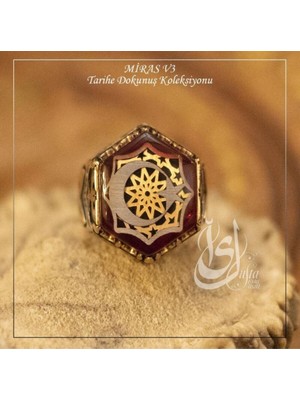 Vogutima Vog Islam Usta Tasarımı Miras Model 3 925 Ayar Gümüş Yüzük Beyaz Renk Sarı,roze Renk Seçeneği