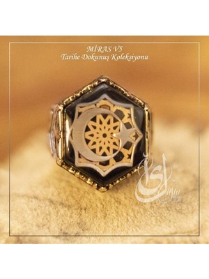 Vogutima Vog Islam Usta Tasarımı Miras Model 5 925 Ayar Gümüş Yüzük Beyaz Renk Sarı,roze Renk Seçeneği