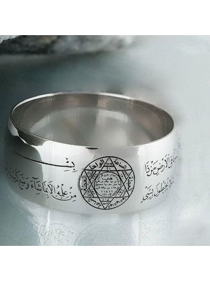 Vogutima Vog  Hz.süleyman Mührü Nazar Dualı Gümüş Yüzük Alyans