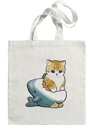 Masoffy1 C468 Kawaii Köpekbalığı Kedi Alışveriş Kadın Kanvas Bolsa Shopper Bolso Alışveriş Yüksek Kapasiteli Tote den Kullanılabilir Ecobag Çantası (Yurt Dışından)