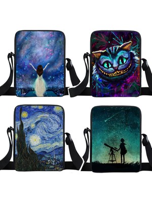 Masoffy1 XKBXK37CW Galaxy / Nightfall Tree Crossbody Kadın Kadın Seyahat Için Tuval Omuz Küçük Satchels Eğlence Messenger Çantası (Yurt Dışından)