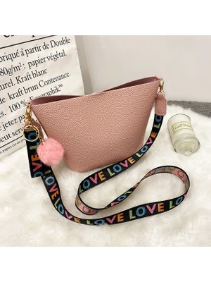 Masoffy1 Pembe Lychee Desen Kadın Için Crossbody Basit Omuz Kadın Tasarımcı Kadın Messenger Çantası (Yurt Dışından)