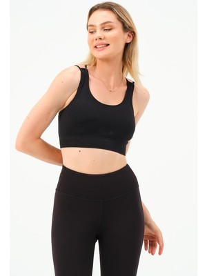 Zinde LIFE P-007898-KADIN Seamless (Dikişsiz) Pedli Spor Yoga Sporcu Sütyeni-Siyah