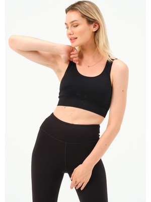 Zinde LIFE P-007898-KADIN Seamless (Dikişsiz) Pedli Spor Yoga Sporcu Sütyeni-Siyah