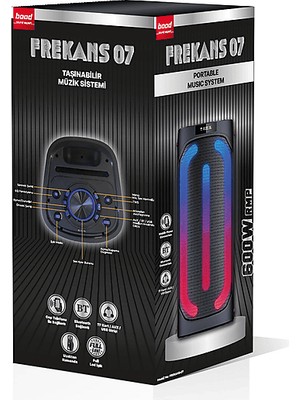 Bood Frekans 07 Bluetooth Hifi Hoparlör Siyah