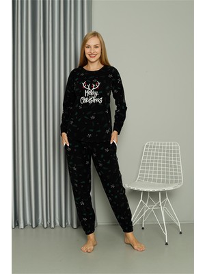 Akbeniz Merry Christmas Welsoft Polar Kadın Pijama Takımı  8514