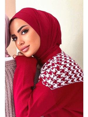 R&S Modibone Cıtcıtlı Hazır Eşarp Şal Hijap Kırmızı Renk
