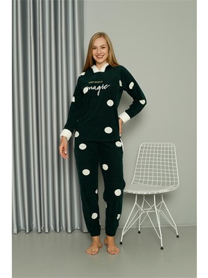 Akbeniz Welsoft Polar Kadın Kapşonlu Pijama Takımı  8512