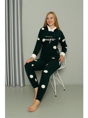 Akbeniz Welsoft Polar Kadın Kapşonlu Pijama Takımı  8512