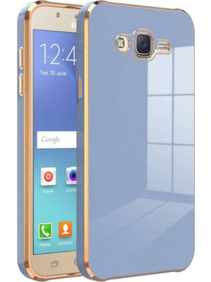 Caseart Samsung Galaxy J7 Core Kapak Kamera Korumalı Lazer Kesim Lüx Silikon Kılıf - Petrol Mavisi