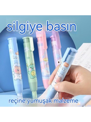 Just For U Yaratıcı Itme Tipi Çocuk Silgi Karikatür Basın Silgi Geri Çekilebilir Silgi Sevimli Iz Bırakmadan Temiz Silin (Yurt Dışından)