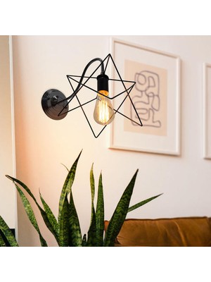 Xhang Vintage LED Duvar Işık Retro Loft Endüstriyel Duvar Lambası Siyah E27 Demir Basit Abajur Kafes Guard Aplik Kapalı Aydınlatma Armatürü (I) (Yurt Dışından)