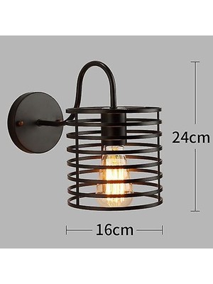 Xhang LED Duvar Işık Retro Loft Endüstriyel Duvar Lambası Siyah E27 Vintage Aplikler Duvar Lambası Endüstriyel Aydınlatma Armatürü Kapalı (H) (Yurt Dışından)