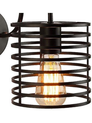 Xhang LED Duvar Işık Retro Loft Endüstriyel Duvar Lambası Siyah E27 Vintage Aplikler Duvar Lambası Endüstriyel Aydınlatma Armatürü Kapalı (H) (Yurt Dışından)