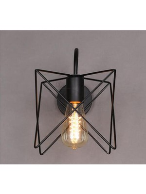 Xhang LED Duvar Işık Retro Loft Endüstriyel Duvar Lambası Siyah E27 Vintage Aplikler Duvar Lambası Endüstriyel Aydınlatma Armatürü Kapalı (D) (Yurt Dışından)