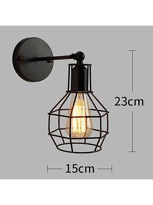 Xhang LED Duvar Işık Retro Loft Endüstriyel Duvar Lambası Siyah E27 Vintage Aplikler Duvar Lambası Endüstriyel Aydınlatma Armatürü Kapalı (C) (Yurt Dışından)