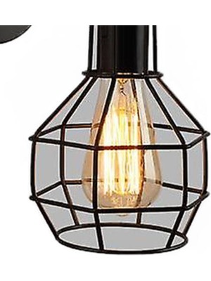 Xhang LED Duvar Işık Retro Loft Endüstriyel Duvar Lambası Siyah E27 Vintage Aplikler Duvar Lambası Endüstriyel Aydınlatma Armatürü Kapalı (C) (Yurt Dışından)