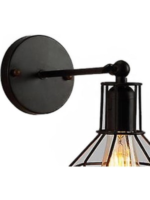 Xhang LED Duvar Işık Retro Loft Endüstriyel Duvar Lambası Siyah E27 Vintage Aplikler Duvar Lambası Endüstriyel Aydınlatma Armatürü Kapalı (C) (Yurt Dışından)