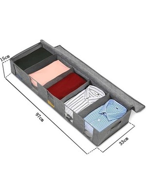 Xhang 1 Adet Yatak Altında Elbise Ürün Depolama Toz Geçirmez Saklama Çantası Konteyner Giysi Organizatör Katlanabilir 5 Bölümler ve Amp;clear Pencereyi | Katlanabilir Saklama Torbaları (Yurt Dışından)