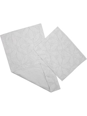 Fialka Banyo Paspas 2'li Çiçek Desenli Beyaz
