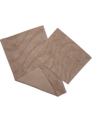 Fialka Banyo Paspas 2'li Dalgalı Desenli Kahve