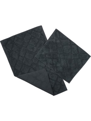 Fialka Banyo Paspas 2'li Karışık Desenli Antrasit