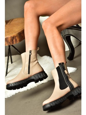 Fox Shoes N555102703 Ten Deri Kadın Postal Bot
