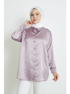 Foremia Saten Tunik-Lila