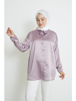 Foremia Saten Tunik-Lila