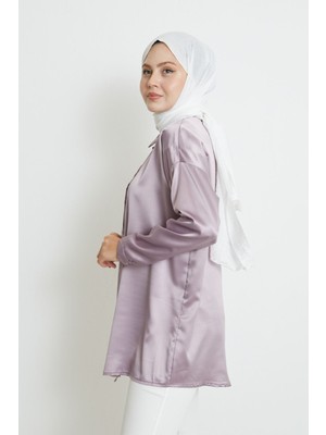 Foremia Saten Tunik-Lila