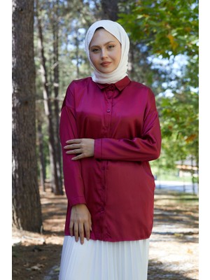 Foremia Saten Tunik-Bordo