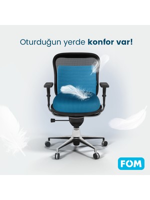 Fom Smith Visco Oturma Simidi ve Bels Visco Anatomik Bel Destek Yastık, Açık Mavi