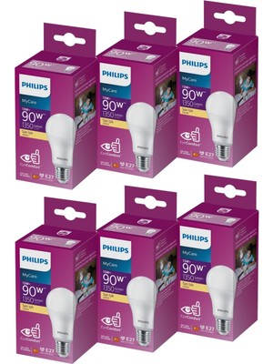 Philips LED 13W Ampul 3000K Sarı Işık 6'lı