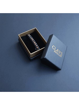 Clays Jewellery Kaplan Gözü Doğal Taş Slim Bileklik, Erkek Bileklik, Kadın Bileklik