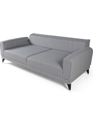 Perla Sofa Siena Yataklı Kanepe Gri Kazayağı