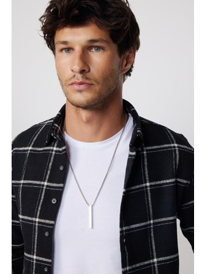 Tudors Slim Fit Dar Kesim Cepli Kareli Oduncu Erkek Gömlek