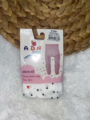 A.D.N SOCKS Kalpli Puantiye Baskılı 40 Denye Külotlu Çorap