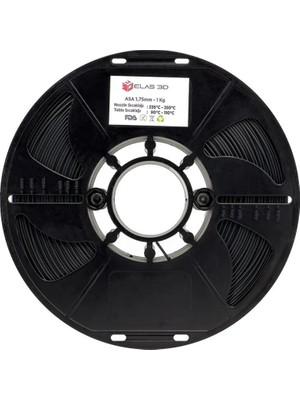 Elas 1.75MM Siyah ASA Filament 1kg Yüksek Kaliteli 3D Baskılar İçin Dayanıklı Malzeme