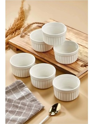 Romans Porselen Sufle ve Kek Fırın Kabı 10 cm 6'lı