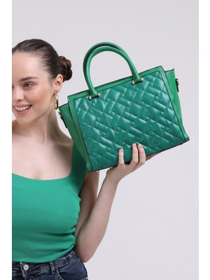 Morpelikan Kapitone Nakışlı Kadın El Omuz Çantası