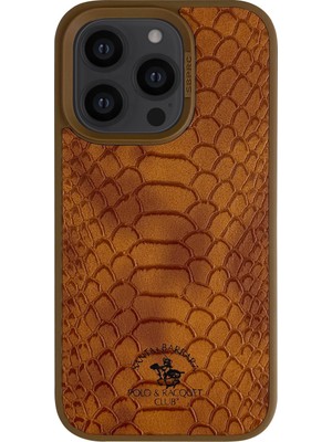 Santa Barbara Polo Knight-iphone 14 Pro Kilif.yılan Derisi Tasarımı.iphone 14 Pro Deri Kılıf