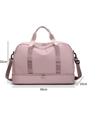 Masoffy1 Pembe Tınyat Kadınlar Için Büyük Seyahat Çantaları Çanta Naylon Bagaj Çantaları Crossbody Çanta Erkek Seyahat Çantası Rahat Bayanlar Moda Spor Çantası (Yurt Dışından)